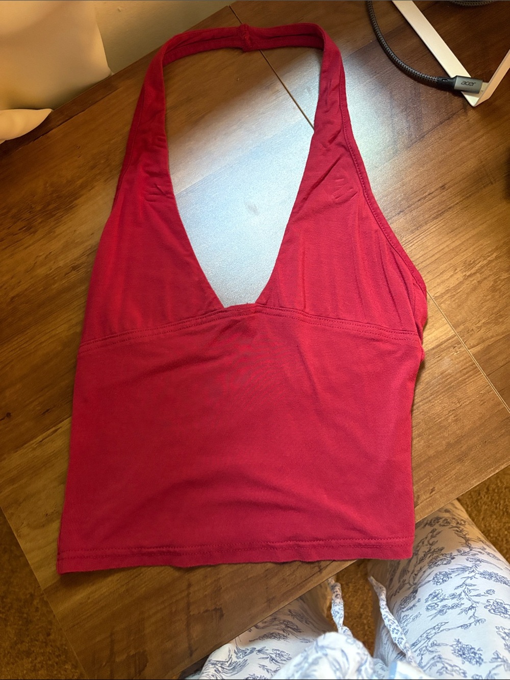 Women's Red Halter Crop Top - Unbranded